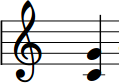 Musical Staff with Treble Clef, C, and G